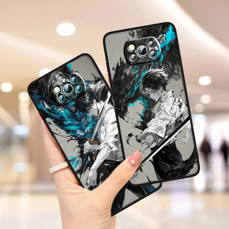 Spell Gojos Y-Yuta J-Jujutsu Frosted Translucent For Xiaomi Mi Poco X5 X4 X3 M6 M5S M5 M4 M3 F5 F4 F3 GT Pro 5G Back Phone Case