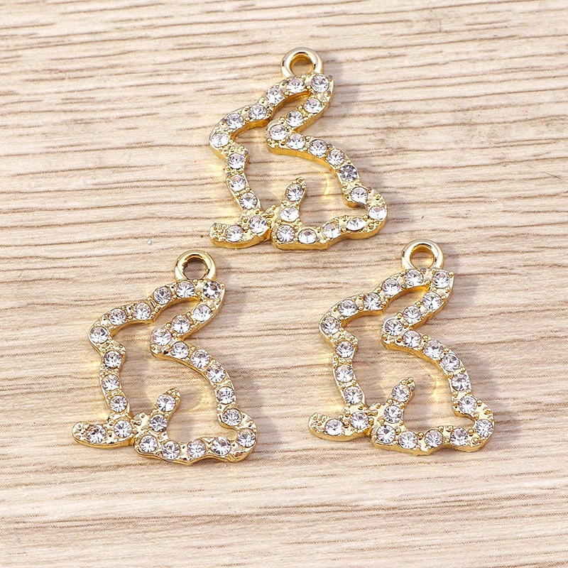 Tusember 10 Stück 17*21mm Niedliche Kristall-Häschen-Anhänger für DIY Handgemachten Schmuck, Armband-, Halsketten- und Ohrring-Zubehör – Detail 19