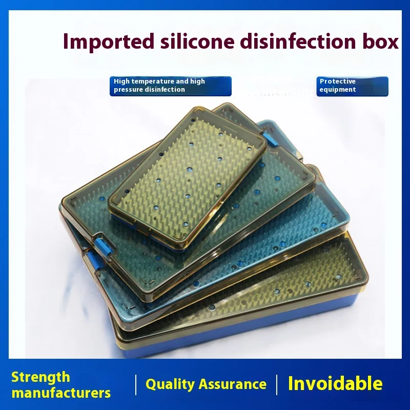 Silicone Sterilization Tray Case Box Ophthalmic Dental Instruments Disinfection Box