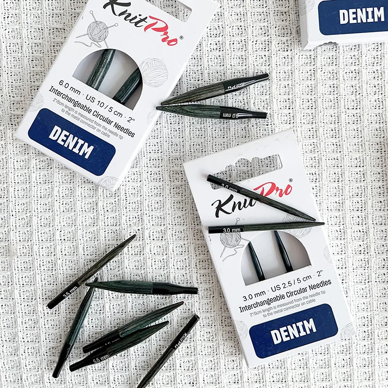 1 piece Knitpro Denim Short Interchangeable Needle Tips