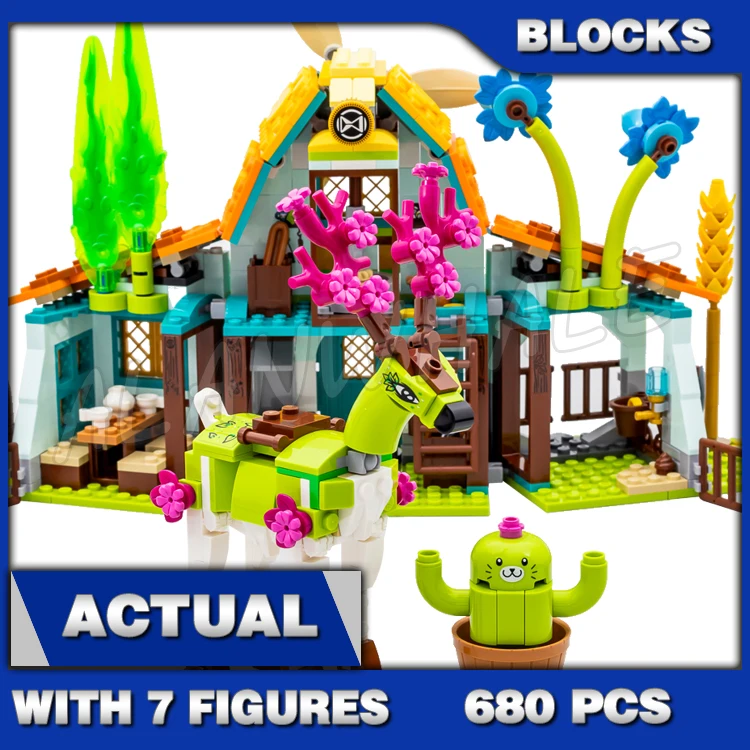 

680 шт., мечта, стабильность существ, ветряная мельница, олень, летающий Пегас, лесной страж 81459, строительные блоки, игрушка, совместимая с моделью