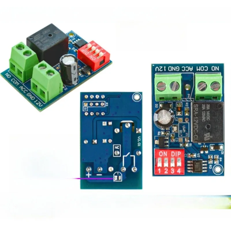 YS-RT1T Power On Delay Relay Module with Fireproof Shell, DIP Delay Time, Car Power Delay Switch Board DC5V/DC12V