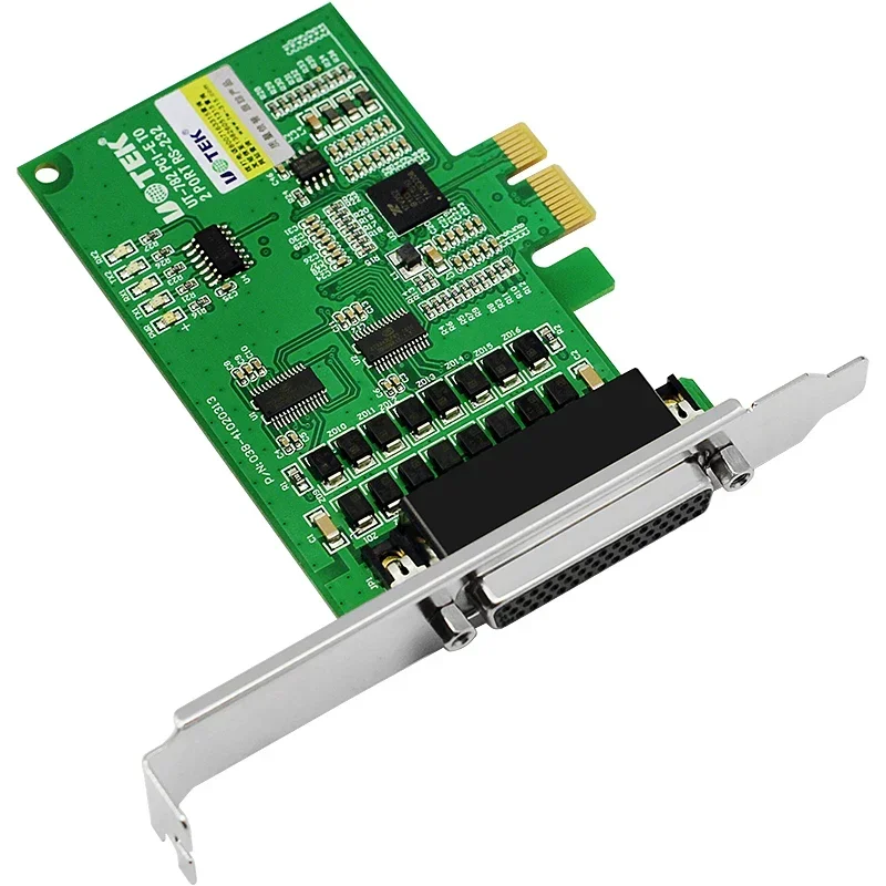 UT-782 2-Port Industrial RS-232 PCI-E Multi-Serial Port Card 600W lightning surge 15KV ESD protection each line