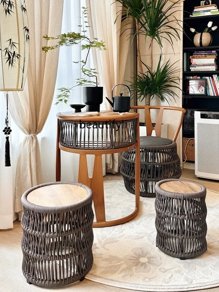 

New Chinese style tea table and chair combination casual coffee table living room tea table small apartment