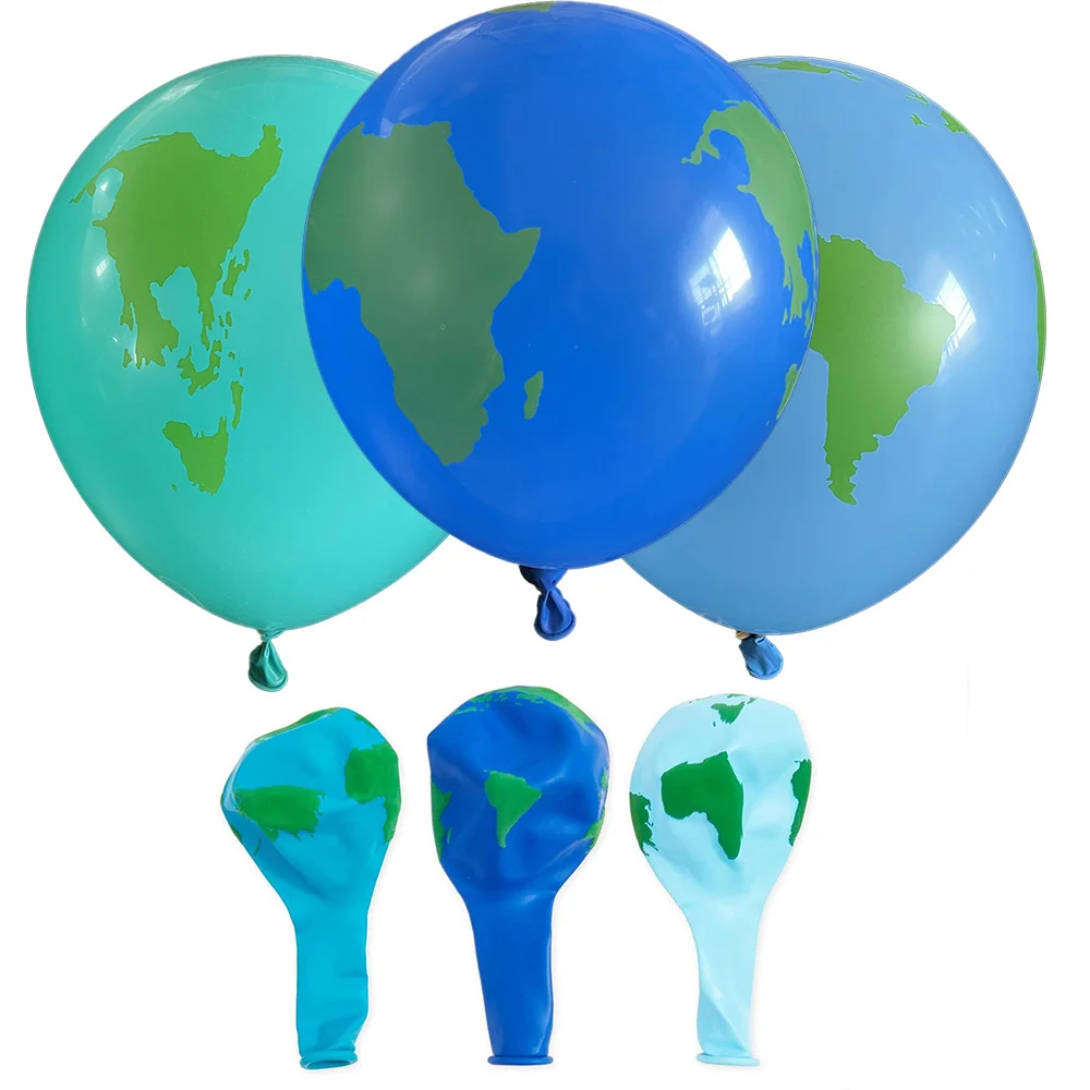 

15 Pcs Globe Balloons Earth Day Decor Classroom Events Around the World Supplies Travel Theme Globe Biodegradable Latex Balloon