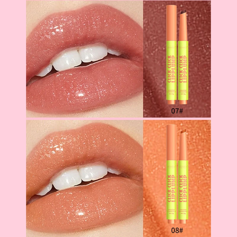 Beauty lápiz labial jugoso brillante de 8 colores, labial brillante regordeta, hidratante, nutritivo, labios de mujer, maquillaje, regalo de brillo de labios de niña