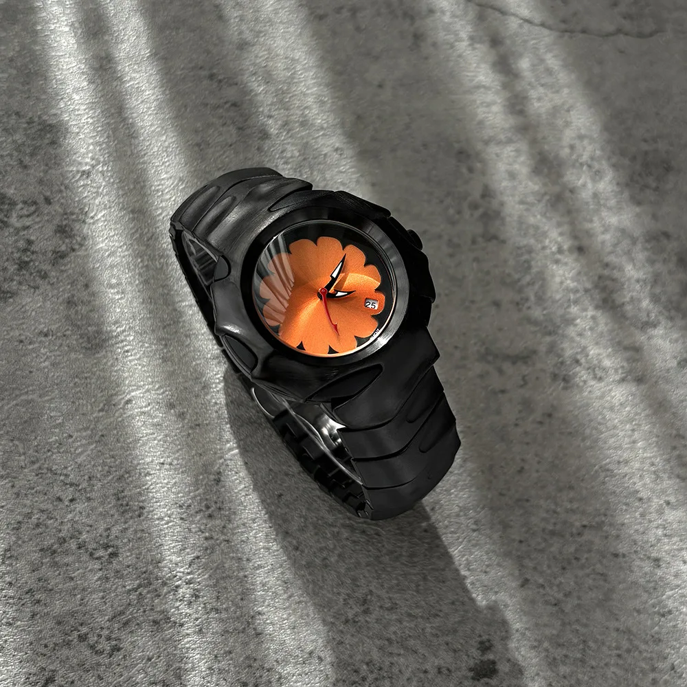 Rood quartz horloge heren Dpecial Blade Y2k ontwerp personaliseren hoge kwaliteit creatieve zwarte middeleeuwse oude stalen unieke heren AAA klok