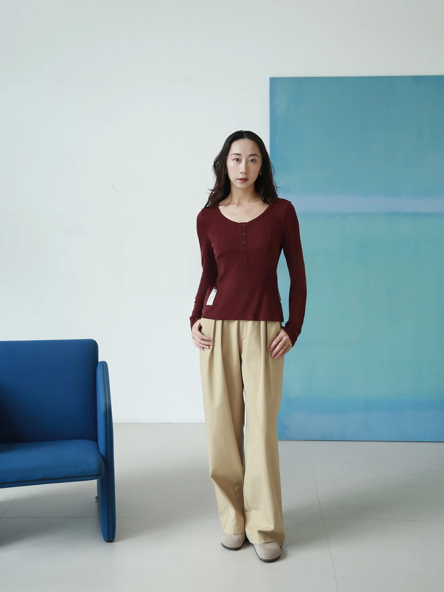 

Брюки Hukket из смесового хлопка и лиоцелла, свободные, повседневные, с широкими штанинами, прямого кроя, со средней посадкой, длинные прямые брюки