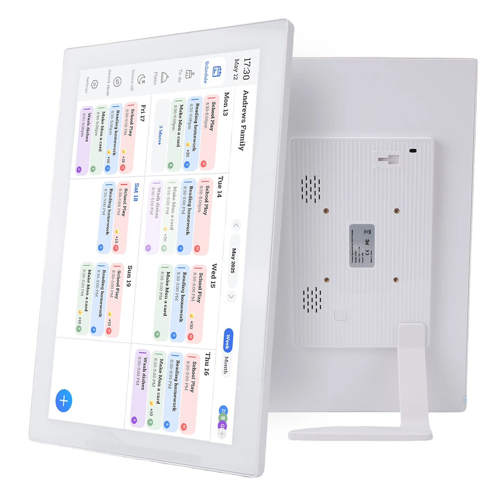 

Цифровой календарь-планировщик, диаграмма работы работы, 15,6-дюймовый сенсорный экран Full HD 1080P, интерактивное настенное настольное крепление для бесшовного планирования