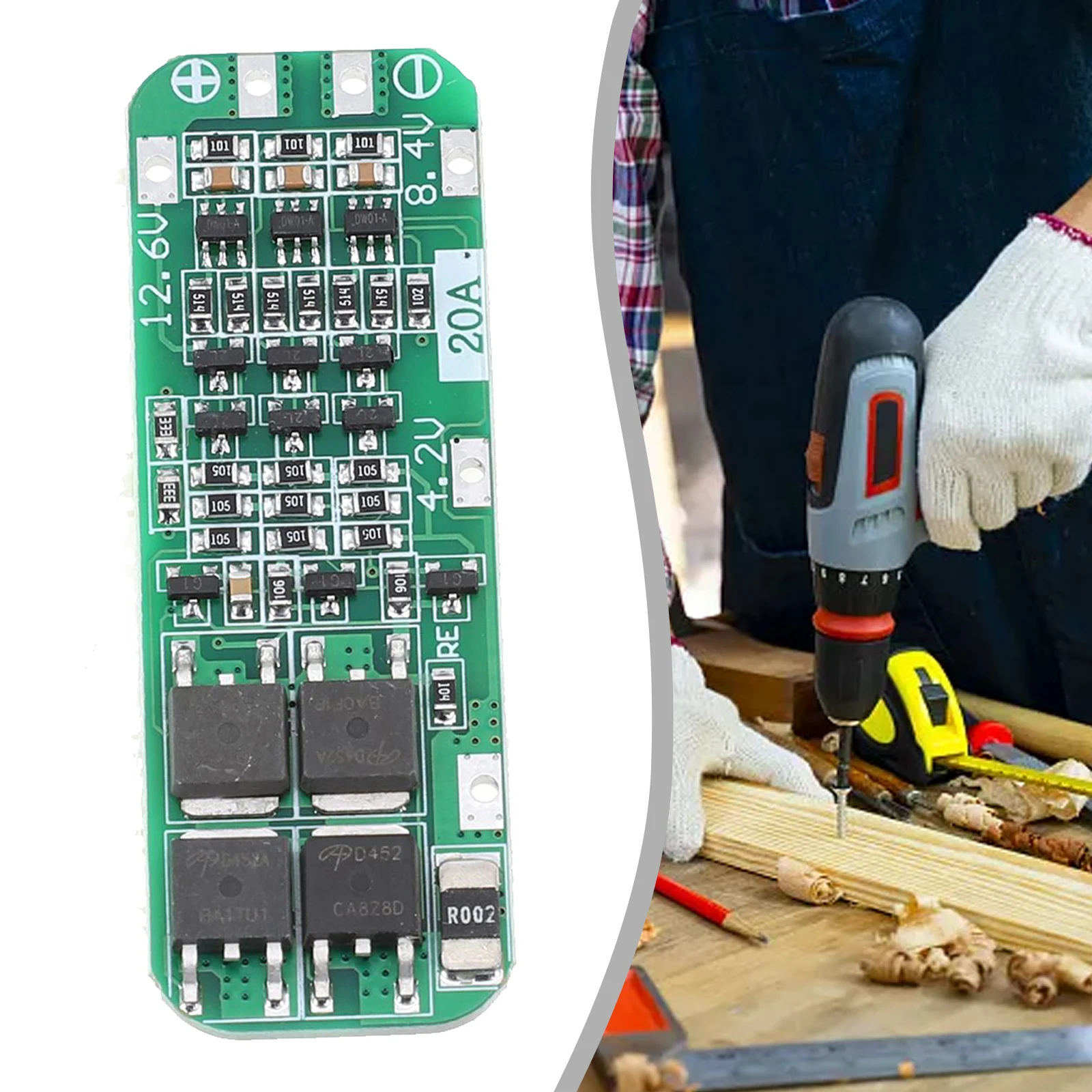 Charger PCB for 3S Series Lithium Batteries 12.6V 20A Output with Auto Recovery Function for Protection Board Integration