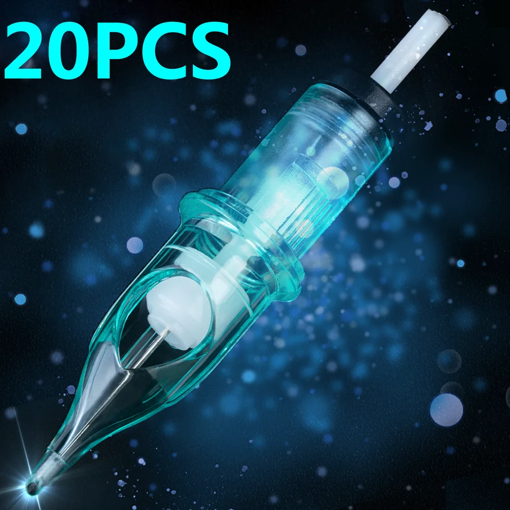 

20PCS Tattoo Cartridge Needles Disposable Sterile Transparent RL/RS/RM/M1 Tattoo Needles for Tattoo Pen PMU Machine Body Art