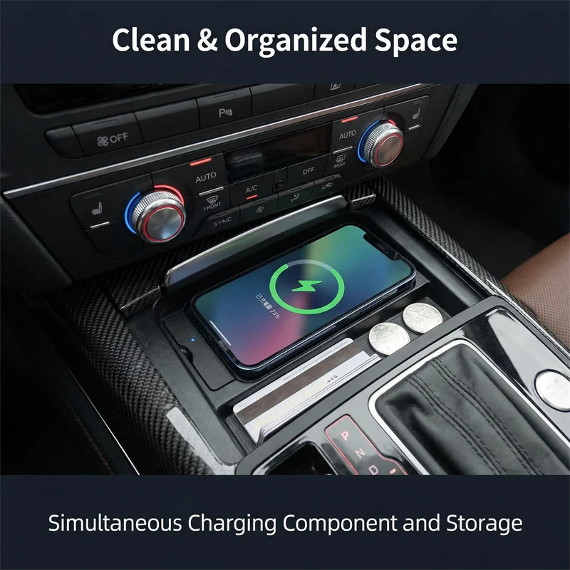 NEW-15W Wireless Charging Plate For A6 C7 A7 S6 RS6 S7 RS7 2011-2018 Phone Mobile Holder Usb Quick Charge Trim