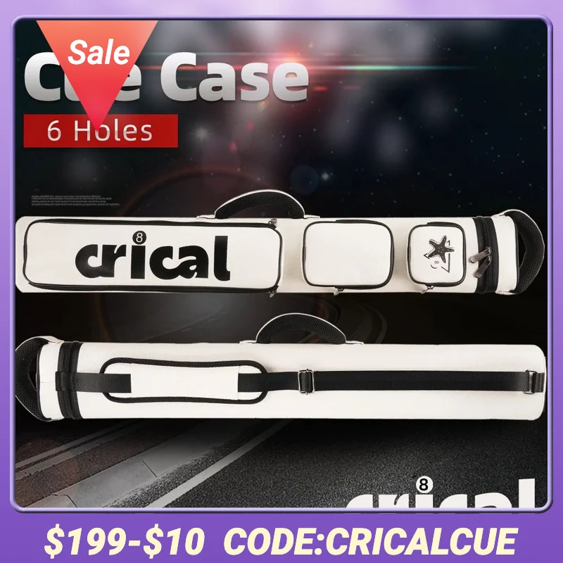CRICAL-Estuche Rígido para Taco, Estuche de Transporte de Billar, 6 Agujeros, 2x4 Estuche de Piscina, 86cm de Longitud, Tela Oxford, Accesorios de Billar
