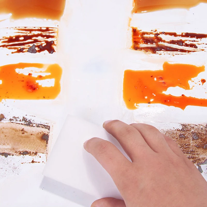 100 ชิ้น/ล็อตเมลามีนฟองน้ําเมจิกฟองน้ํายางลบฟองน้ําทําความสะอาดเครื่องมือทําความสะอาดสําหรับห้องครัวห้องน้ํารถบ้าน 100*60*20 มม.