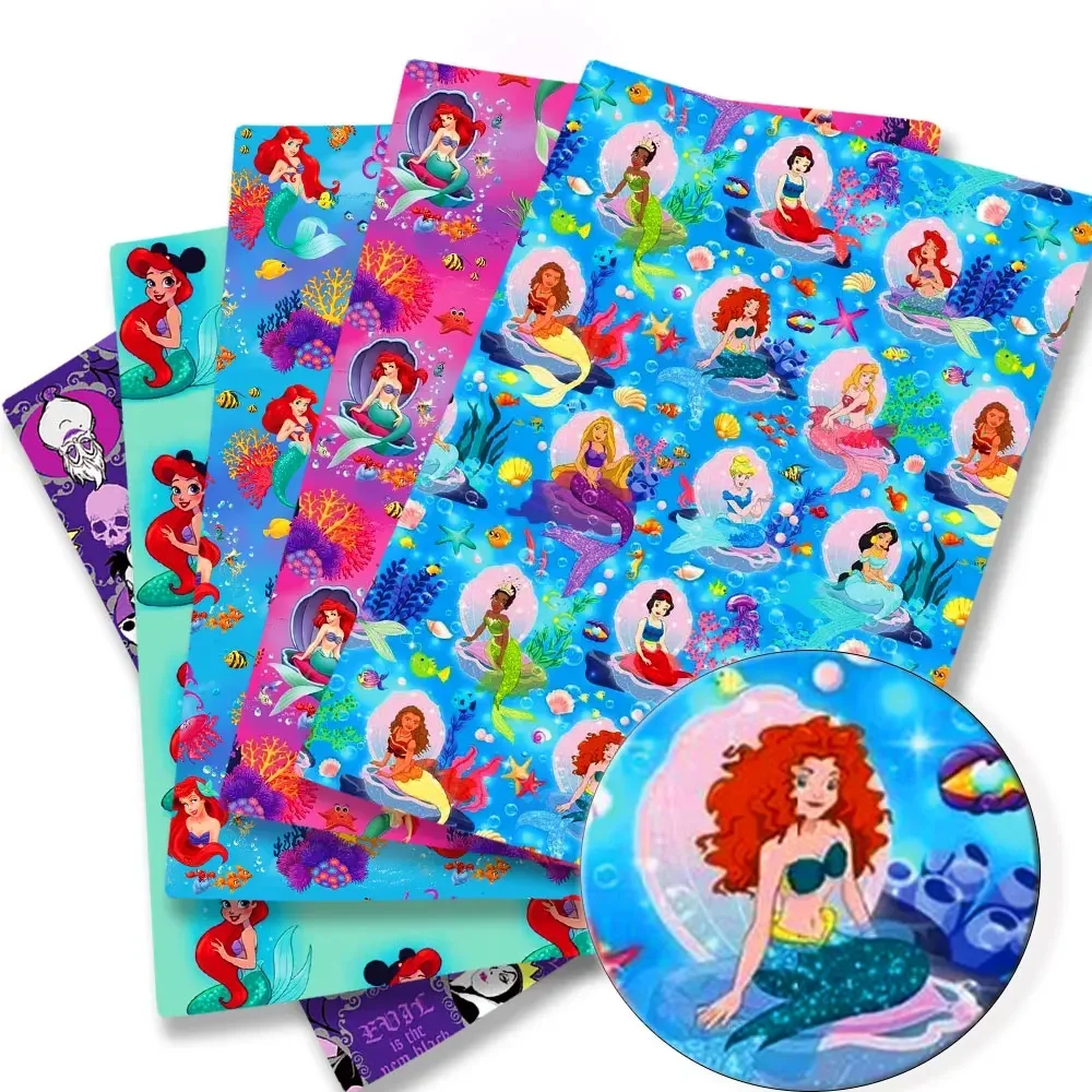 Tela de dibujos animados de marca compartida de Disney, tela estampada de 140x50cm, material de dibujos animados bonito, mochila hecha a mano, muñeca, tela DIY para niños