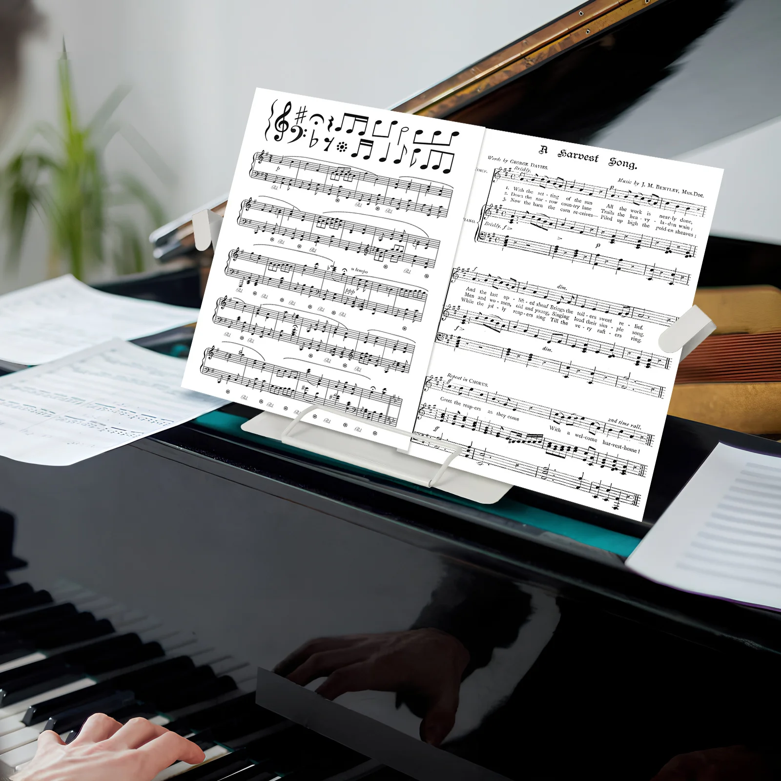 

For Reading, Foldable Lightweight Book Holder With Non-Slip Clips, Adjustable Stand For Books Tablets Laptop Desk, Reading Stand