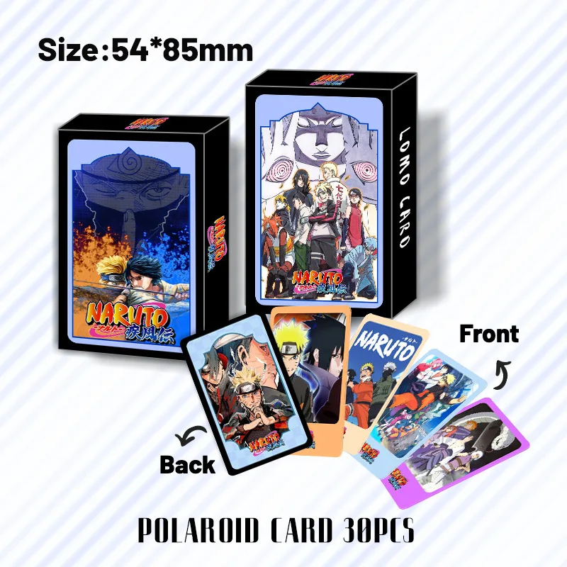 Japanese anime around Naruto polaroid small card LOMO card 30 cards on both sides Greeting card Naruto bookmark Sasuke Kakashi
