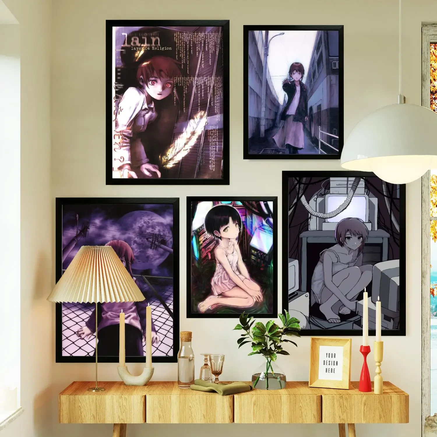 Serial Experiments Lain  Iwakura Lain Poster Prints Wall Art Canvas Painting Poster For Modern Family Living Room Home Decor