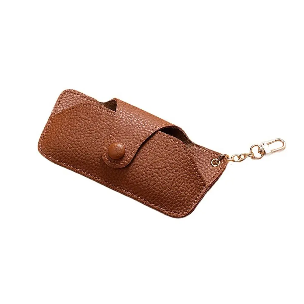 

Girls Glasses Holder With Keychain Eyeglasses Protective Box Hanging Sunglasses Bag Leather Glasses Case Eyewear Holder