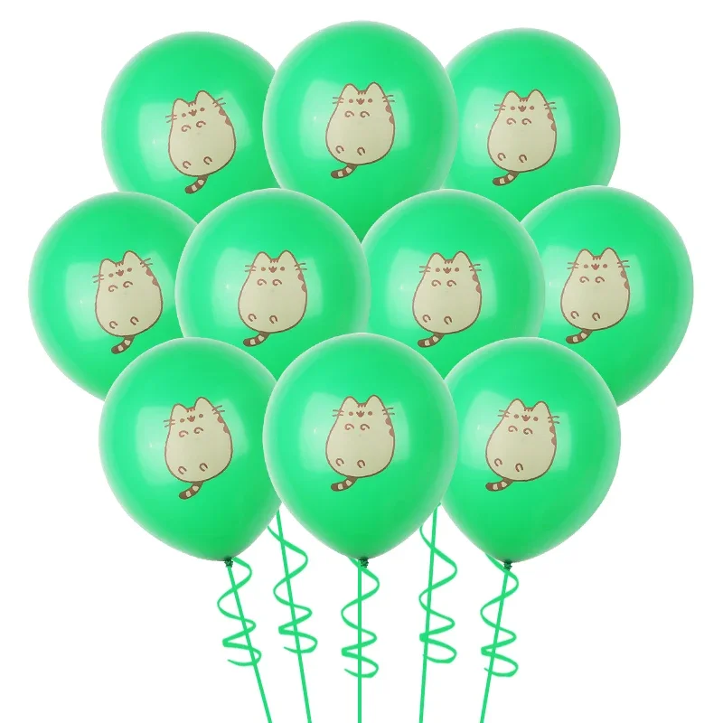 Cute Fat Cat Pusheen Birthday Theme Party Decoration 12 inch Party Latex Balloon Birthday Party Decoration Set Family Party