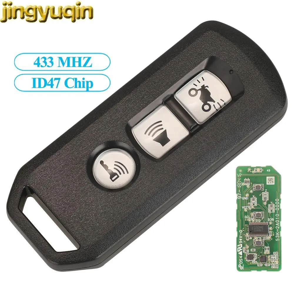 

Jingyuqin 3 Buttons K01 K29 K35 K77 K96 Motorbike Remote Key Fob 433MHZ ID47 Chip For Honda MotorCycle Original Factory