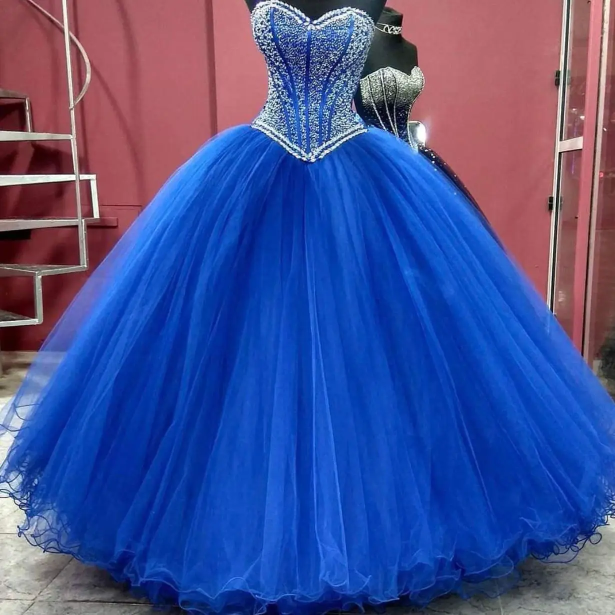 

ANGELSBRIDEP Sweetheart Crystal Ball Gown Quinceanera Dresses For 15 Party Sparkly Beading Glitter Formal Birthday Gown HOT