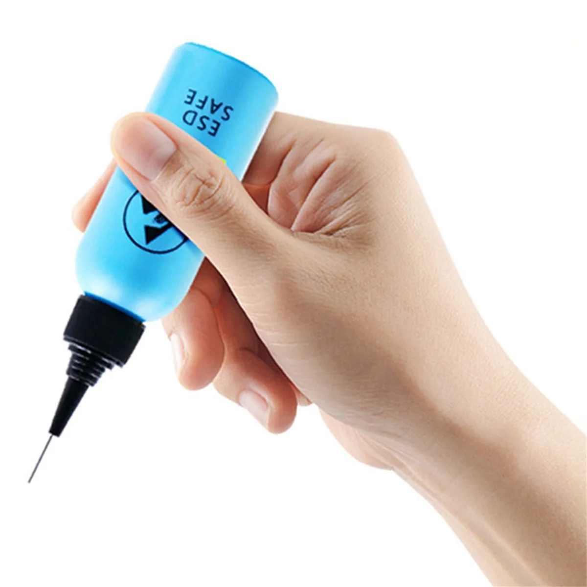 2 قطعة 60 مللي ESD موزع زجاجة المذيبات البلاستيكية عالية الجودة مانعة للتسرب إبرة زجاجة لإزالة الغراء ، أزرق + أصفر