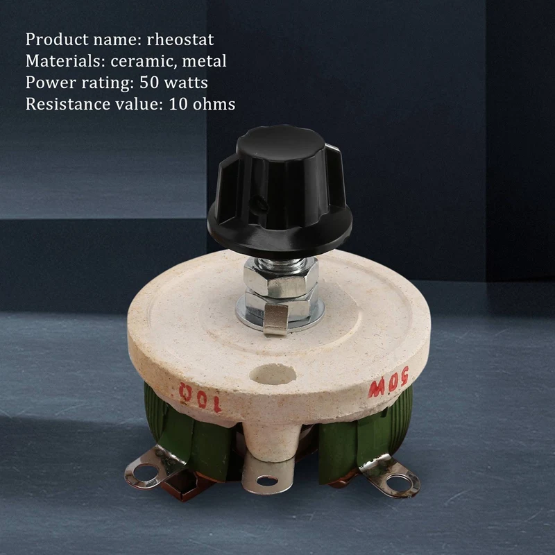 50W 10 Ohm Ceramic Potentiometer Variable Taper Pot Resistor Rheostat