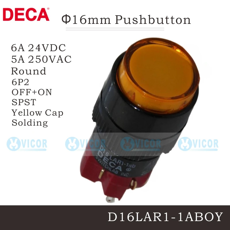 M16 D16LAR1-1AB contact altemate action pushbutton switch DECA D16LAR1-1AB0R D16LAR1-1AB0O D16LAR1-1AB0G D16LAR1-1ABOB