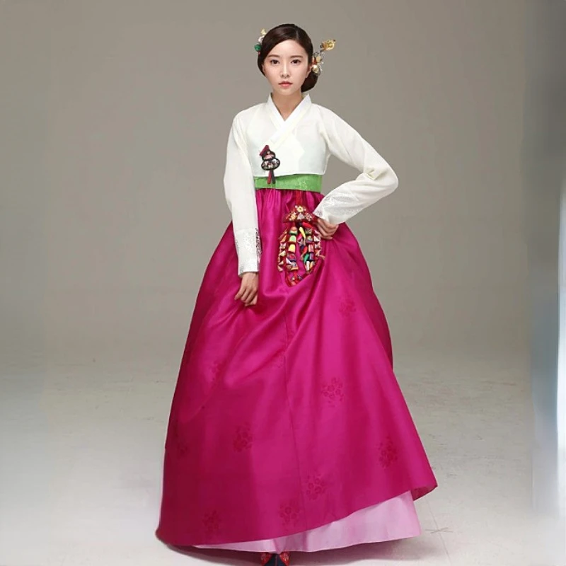 Improved Hanbok Dress Ethnic Traditions Korean Bride Wedding Stage Performance Costumes