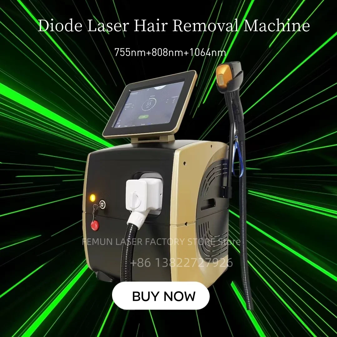 Professional Diode Ice Titanium Laser Body Hair Removal Machine 2024 NEW 808nm Alexandrite Device 3 waves Permanent CE Woman