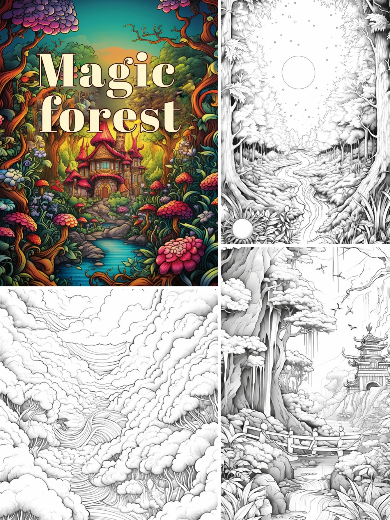 1Pc Magic Forest Art Coloring Book Original Upgraded Paper Thickened 22 Pages Coloring Books Gift For Holiday Birthday