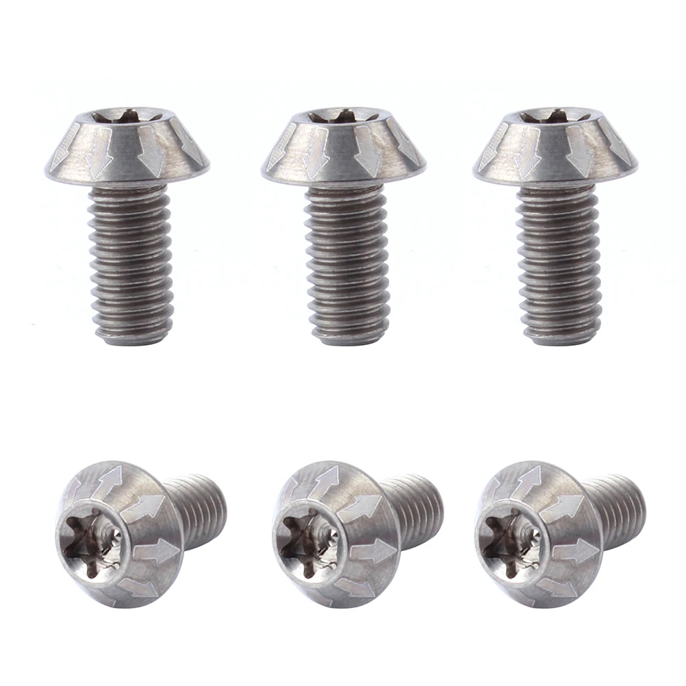 

6 pcs Titanium Alloy Brake Disc Screws Rust-Proof Durable Replacement for Bike Rotor Disc Mountain Road Bicycles