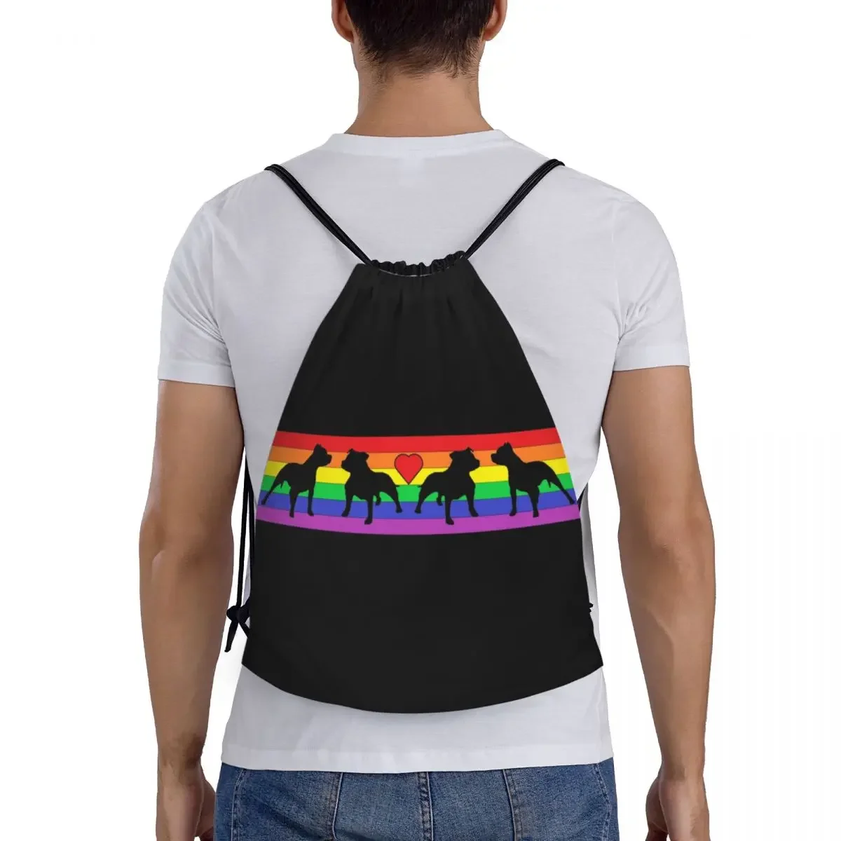 Sac à dos Rainbow virales Bull Terrier pour hommes et femmes, sac de sport, sac à dos d'entraînement pour animaux, proximité du chien, wstring