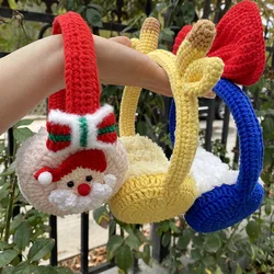 Handmade yarn woven cold earmuffs Christmas themed cartoon headgear