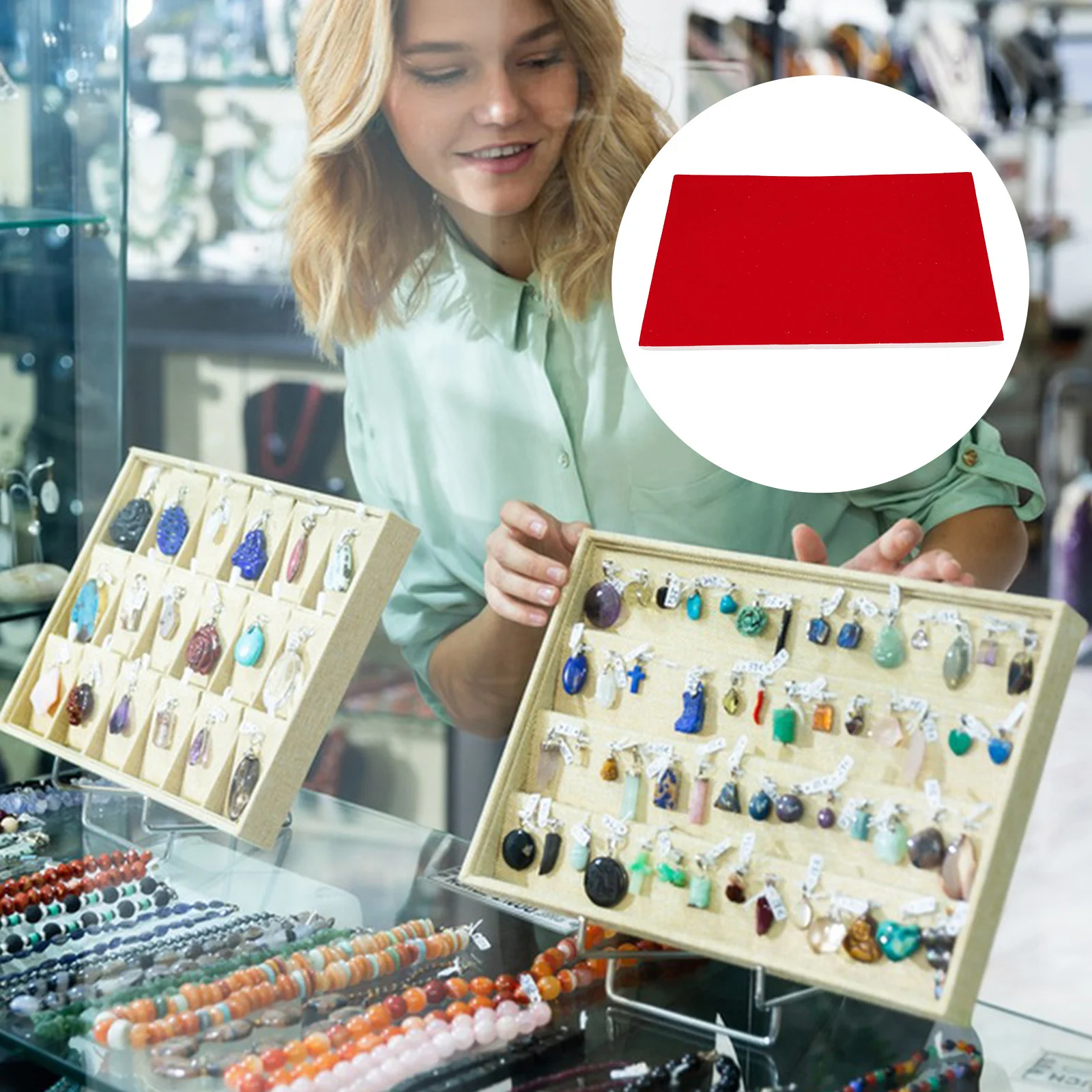 

Foam Jewelry Insert Red Sponge Pad for Ring Earring Display Tray Jewelry Box Holder Organizer Retail Showcase Ring Holder Tray
