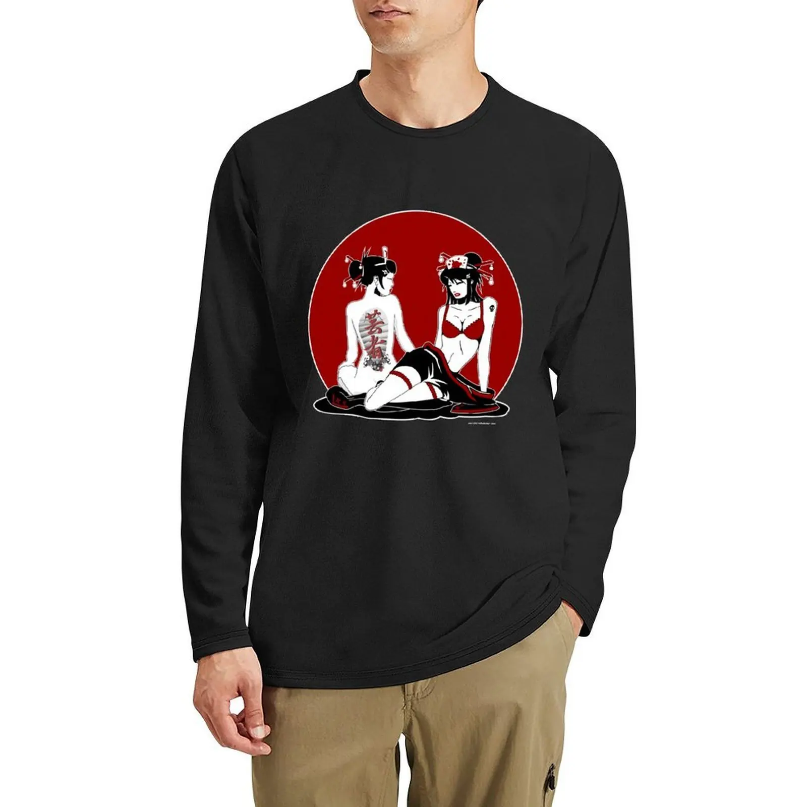 

Geisha Pinup Six Long T-Shirt quick drying t-shirt sweat shirt animal print shirt for boys graphic t shirts clothes for men