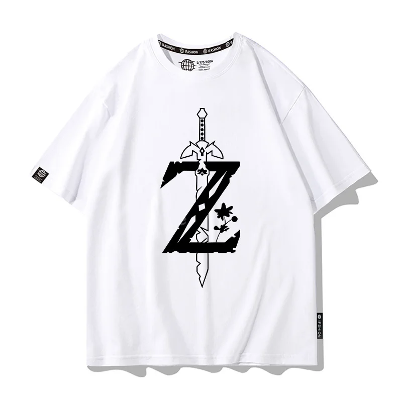 (Uniqlo) Legend of Zelda short sleeve T-shirt tears game Men Cotton T-shirt Top Summer Women Cotton T-Shirt Men Clothing