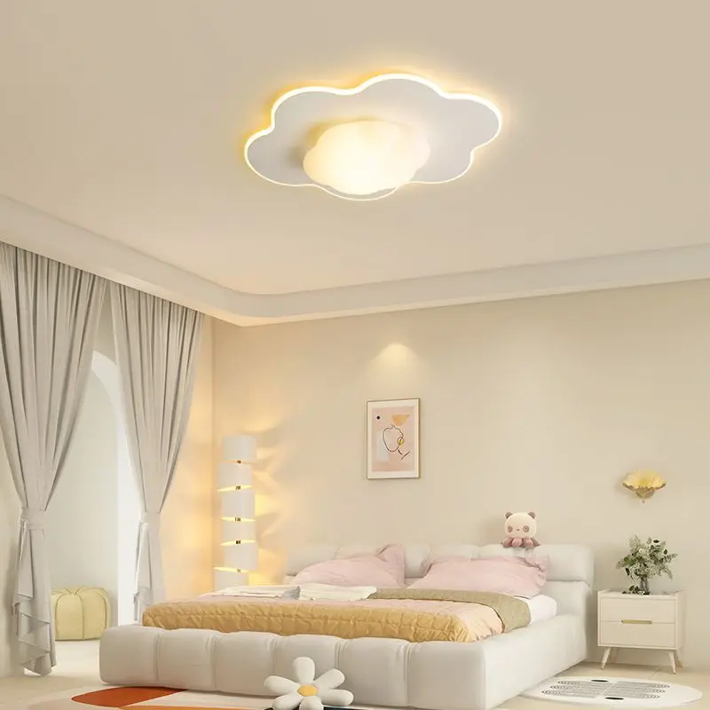 الحضانة الأبيض سحابة ضوء ثريا تركب بالسقف غرفة الاطفال الفتيات غرفة نوم دراسة لطيف ديكور الكرتون بريق الطفل Led مصباح السقف #2