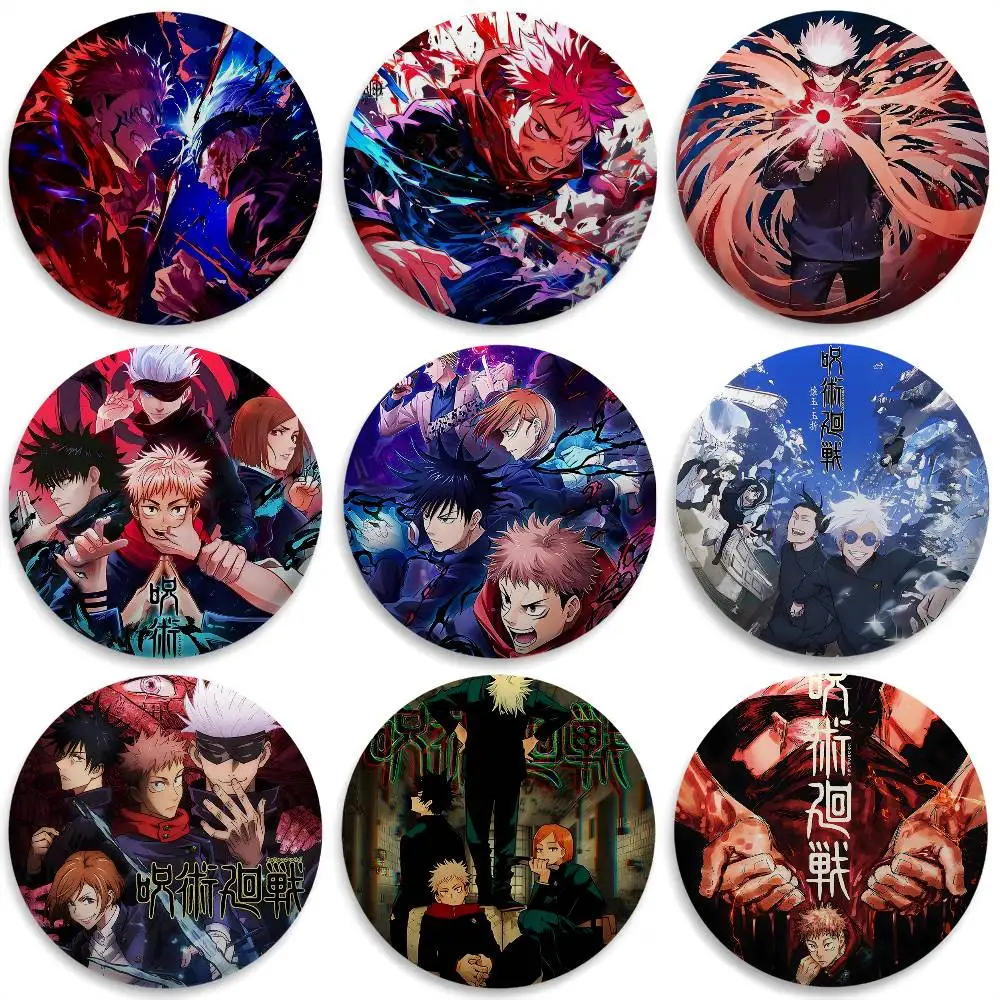 

J-Jujutsu K-Kaisen Anime Badges Round Exquisite Badge Brooches Creative Pins For Clothes Hat Backpack Gift Accessories