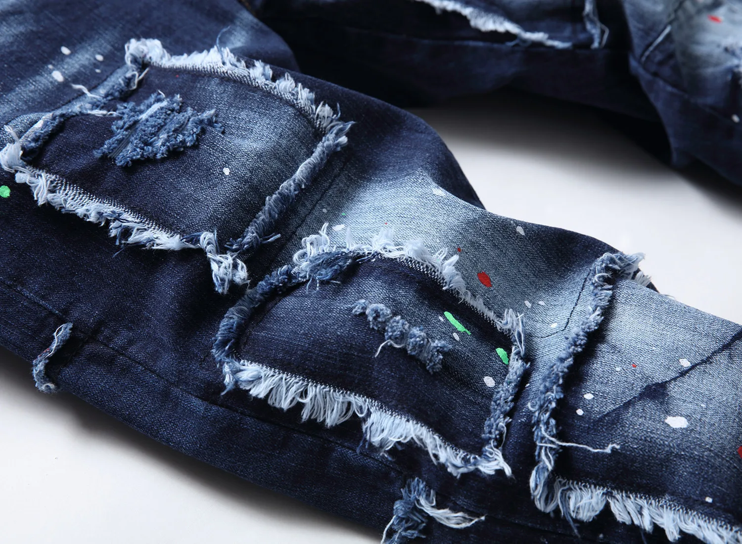Mens Stretch Skinny Jeans Quality Men Classic Luxury Brand Blue Denim Pants Men Street Fashion Slim Fit Ripped Jeans Size 44-54