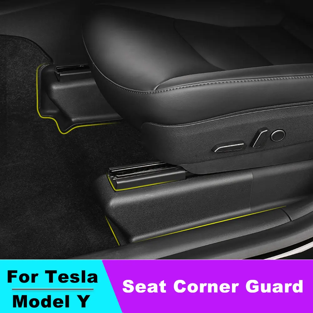 

Under Seat Corner Guard For Tesla Model Y 2020-2023 Front Rear Seat Slide Rails Protector Cover Anti-Kick Decor Protection Shell