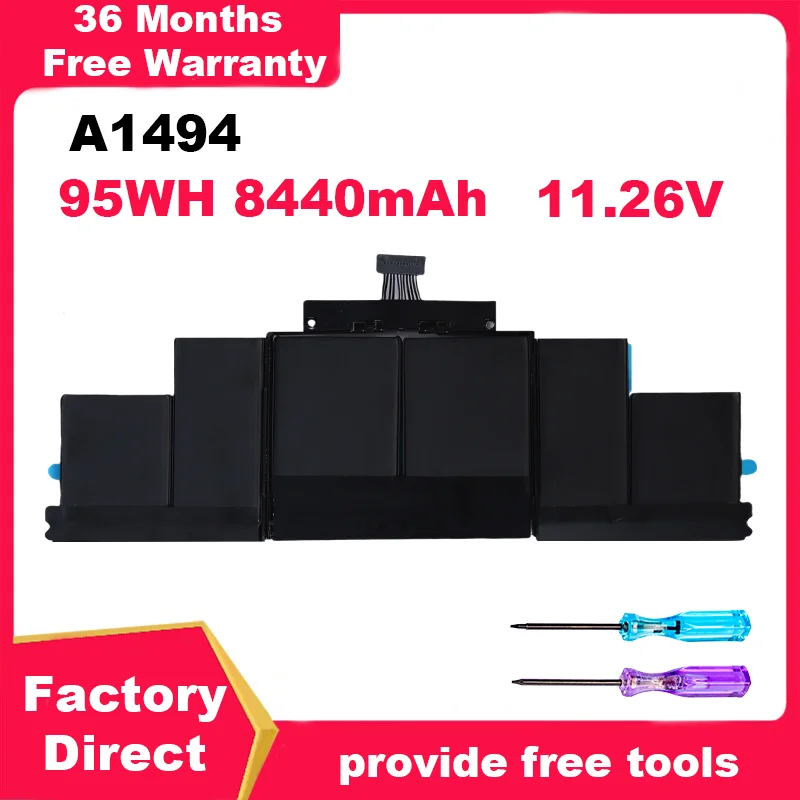 

A1494 New Laptop Battery for Apple MacBook Pro 15" A1398 Retina 2012 2013 2014 Year 36 Months Free Warranty