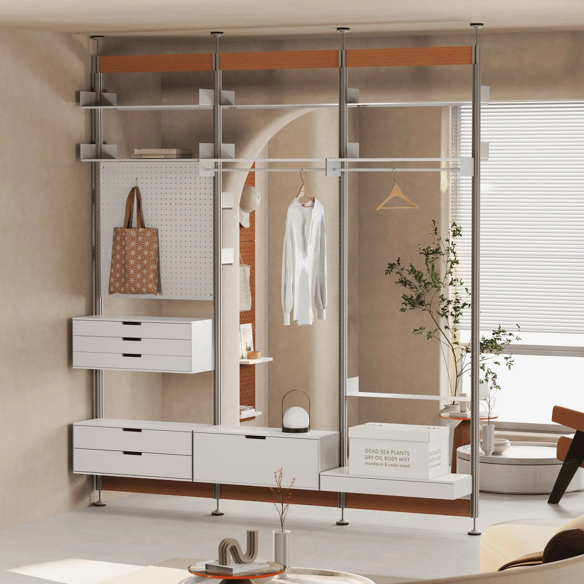 Indomitable shelf partition medieval floor multi-layer storage hole board living room entrance display rack adjustable