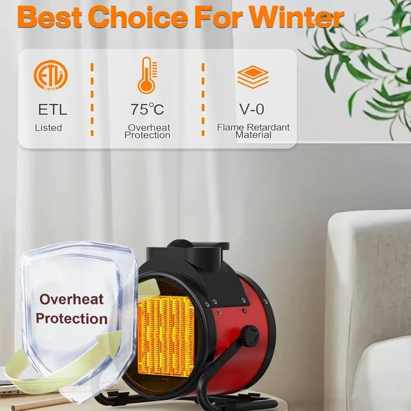 Electric Heater 3000W Thermostat Fast Heat 2000W 3 Gear Adjust Air Warmer Radiator Room Heater Overheat Protection Home Warmer