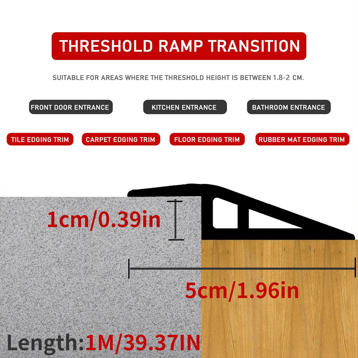 1Pc/1M Wood Grain Floor Transition Strip Self Adhesive Edging Trim Strip Cuttable Carpet To Tile Edging Trim Strip Home Decor