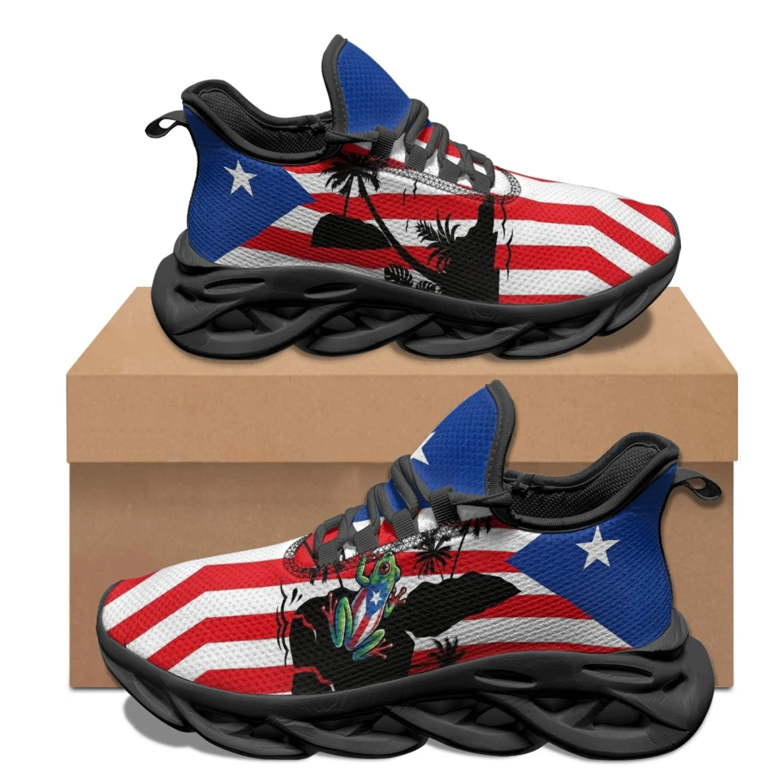 PENSTROLL PENSTROLL Puerto Rico Flag Non Slip Running Shoes for Work Mesh & EVA New Arrival All Season Fitness Enthusiasts