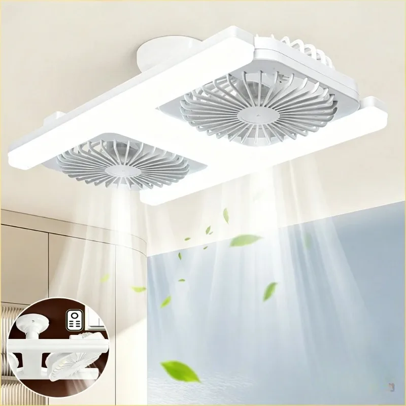 1 Piece Invisible Blade Ceiling Fan Light LED Super Quiet 3 Speed Timer Remote for Bedroom Dining Room Home