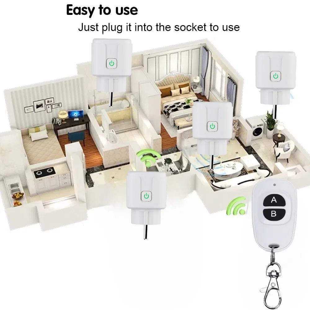 433 mhz Wireless Remote Control Switch 110V 220V 15A EU FR Smart Socket Plug Remote ON OFF Electrical Outlets for Light