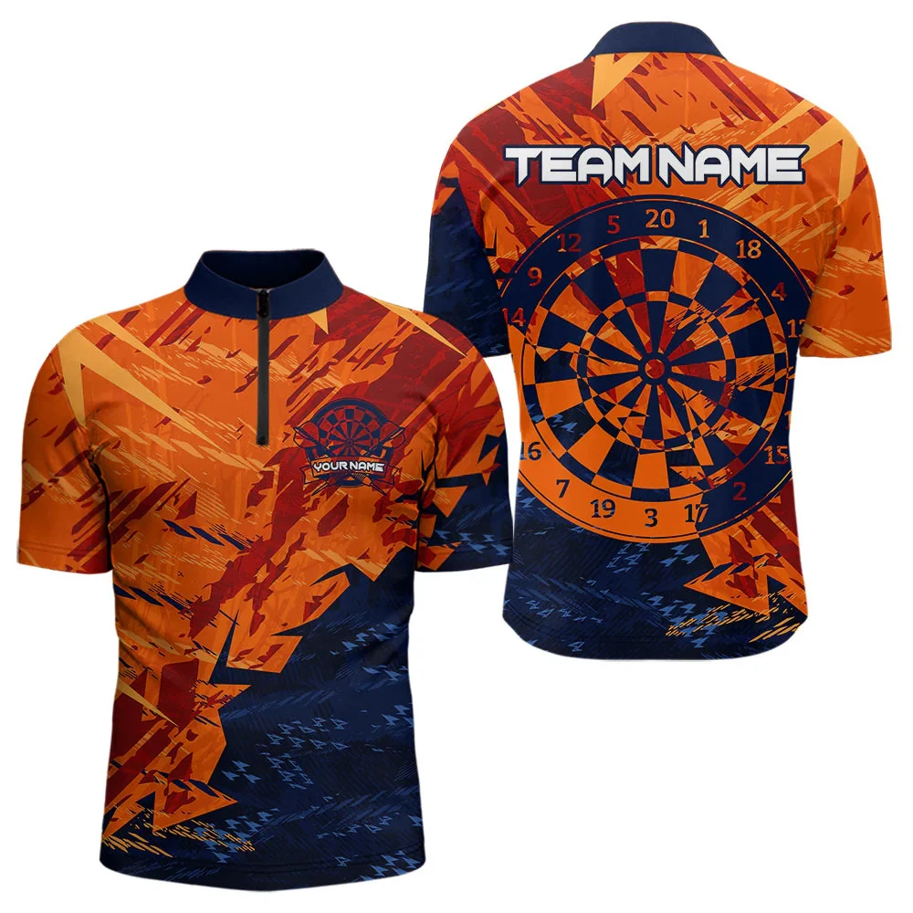 PLstar Cosmos' new personalized 3D printed red dart pattern polo shirt, unisex, casual team throwing sports series -7